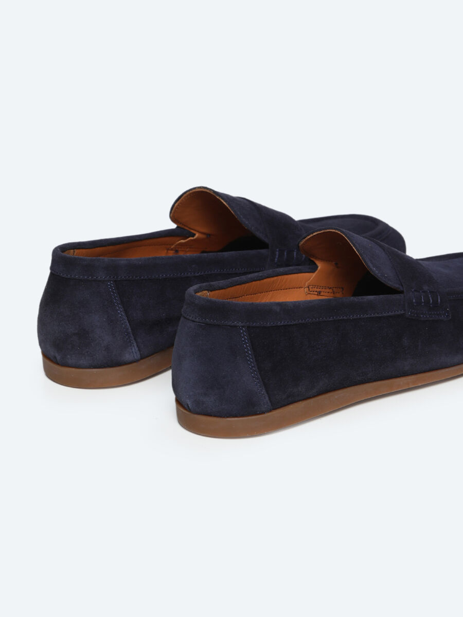 Navy Blue Suede Smart Casual Loafer - 3