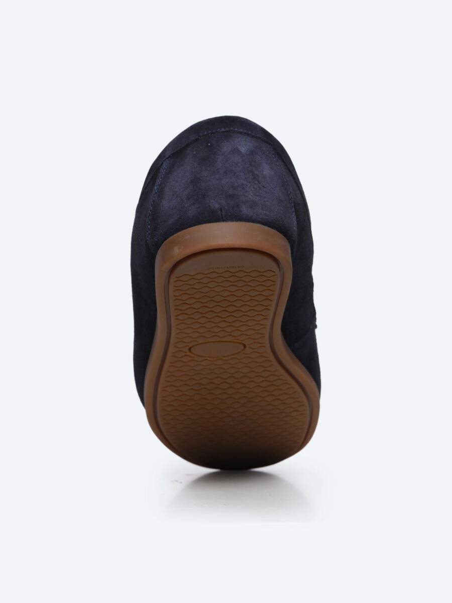 Navy Blue Suede Smart Casual Loafer - 5