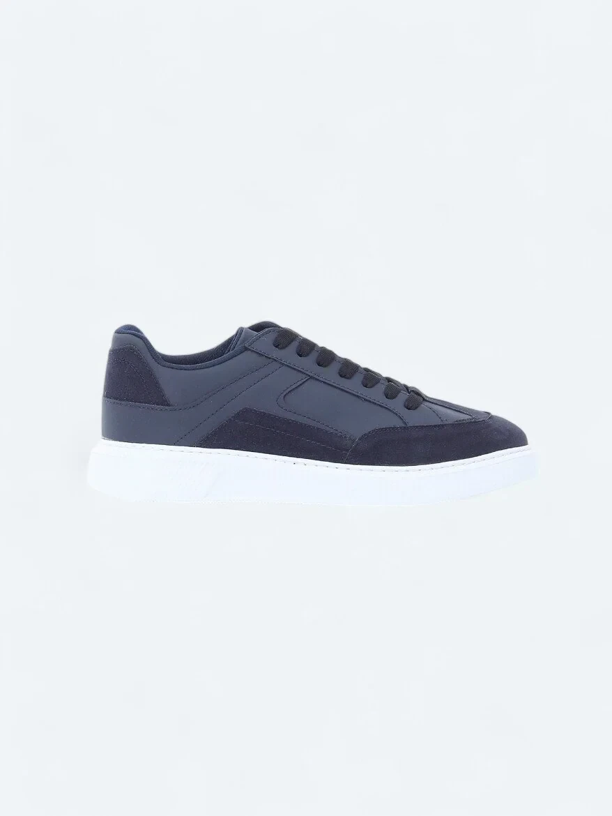 Navy Blue Suede Sneaker - 1