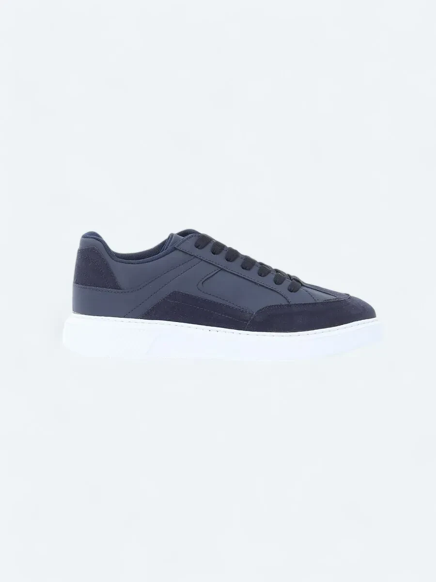 Navy Blue Suede Sport Sneaker - 1