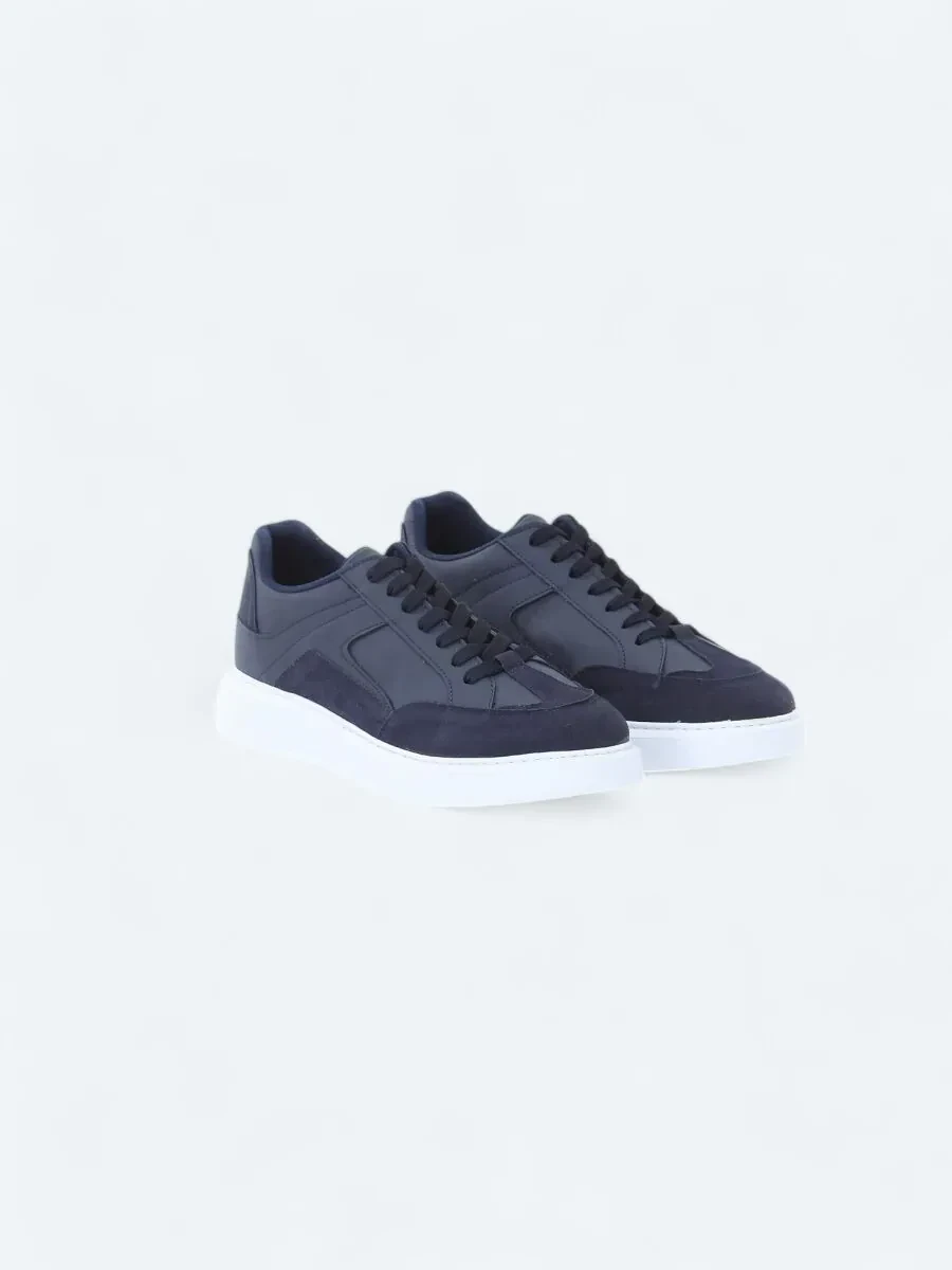 Navy Blue Suede Sport Sneaker - 2