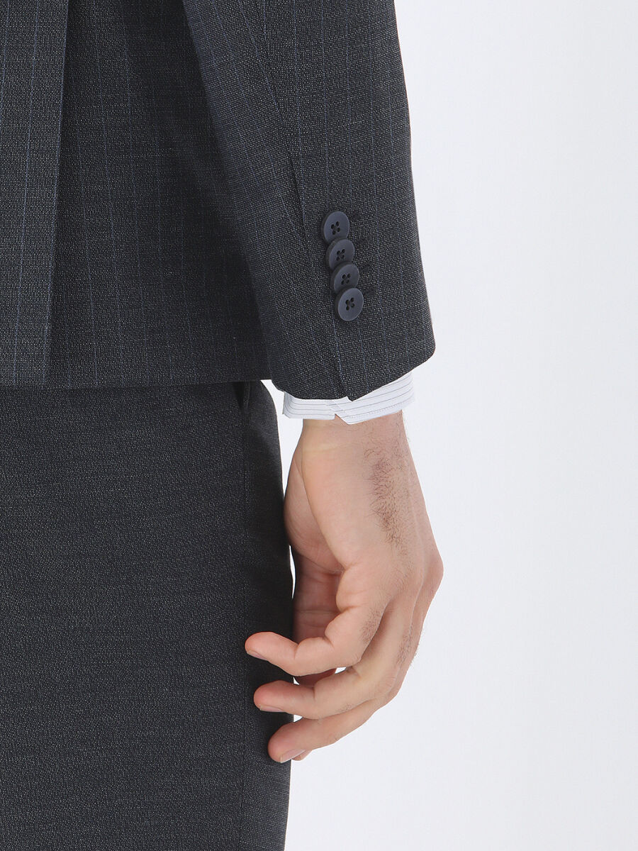 Navy Blue Suit With Waistcoat - 5