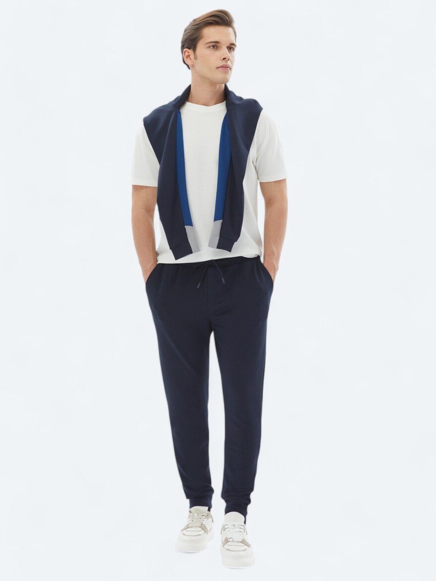 Navy Blue Sweat Pants - 1