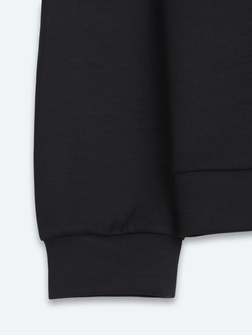 Navy Blue Turtleneck Plain Sweatshirt - 10