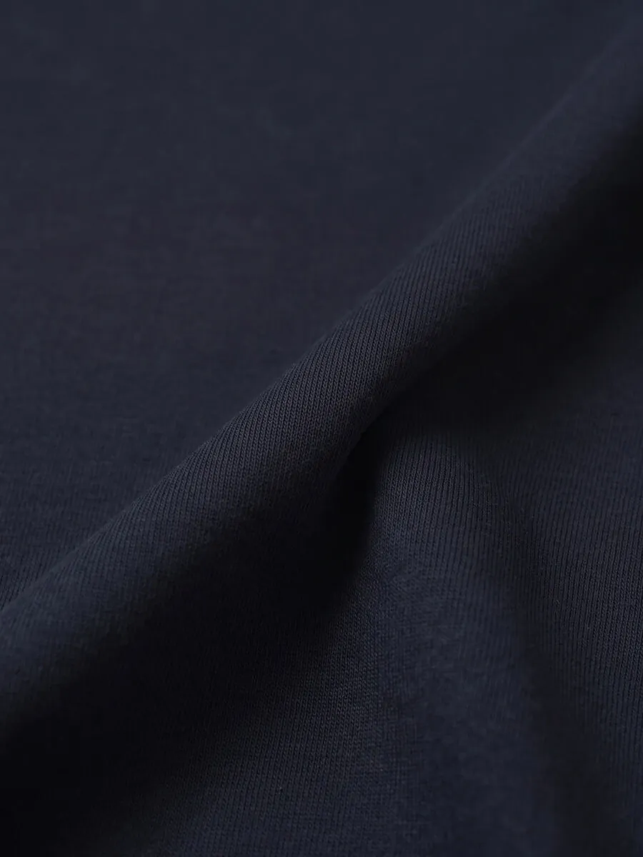 Navy Blue Turtleneck Plain Sweatshirt - 13
