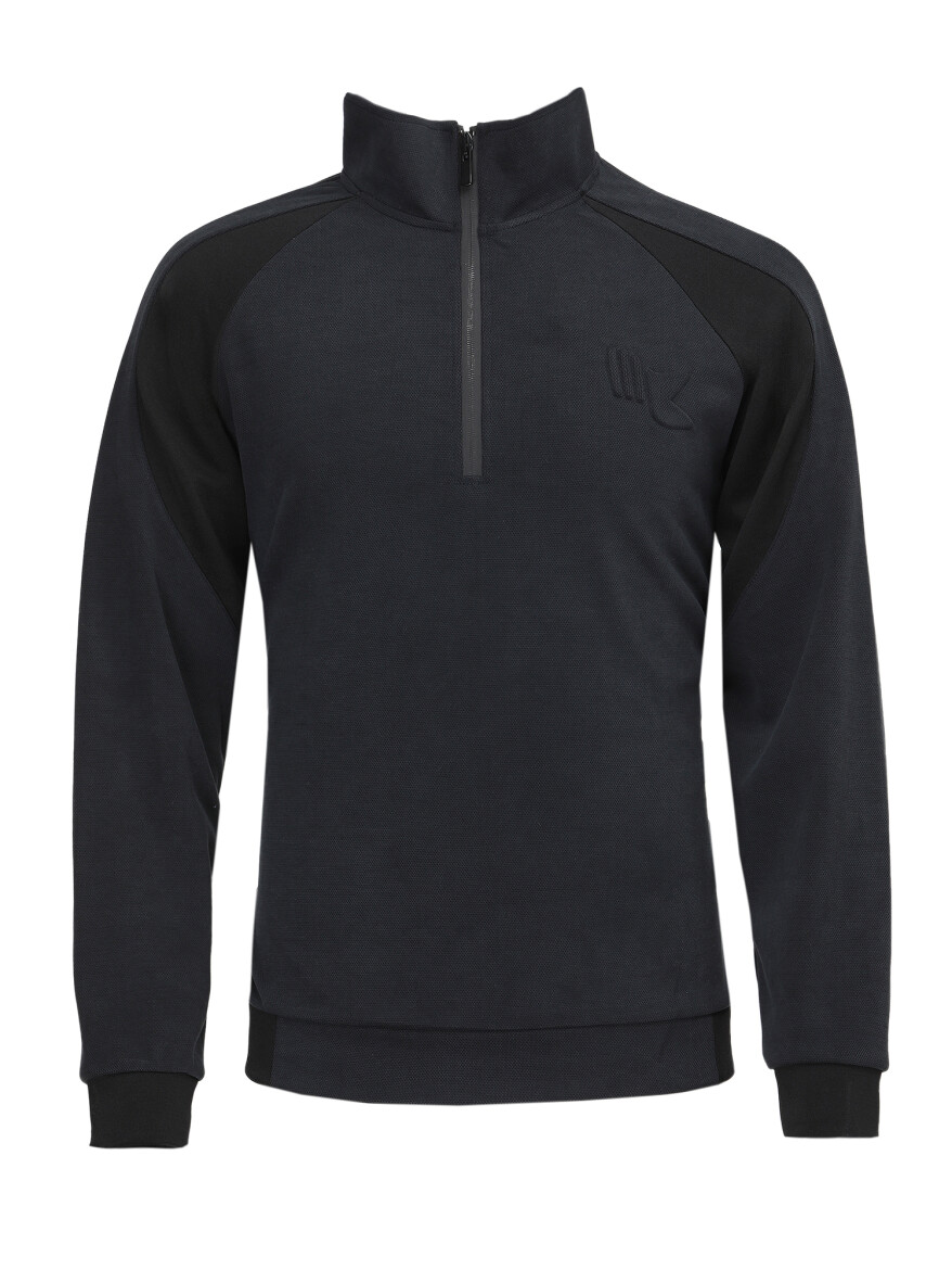 Navy Blue Turtleneck Sweatshirt - 6