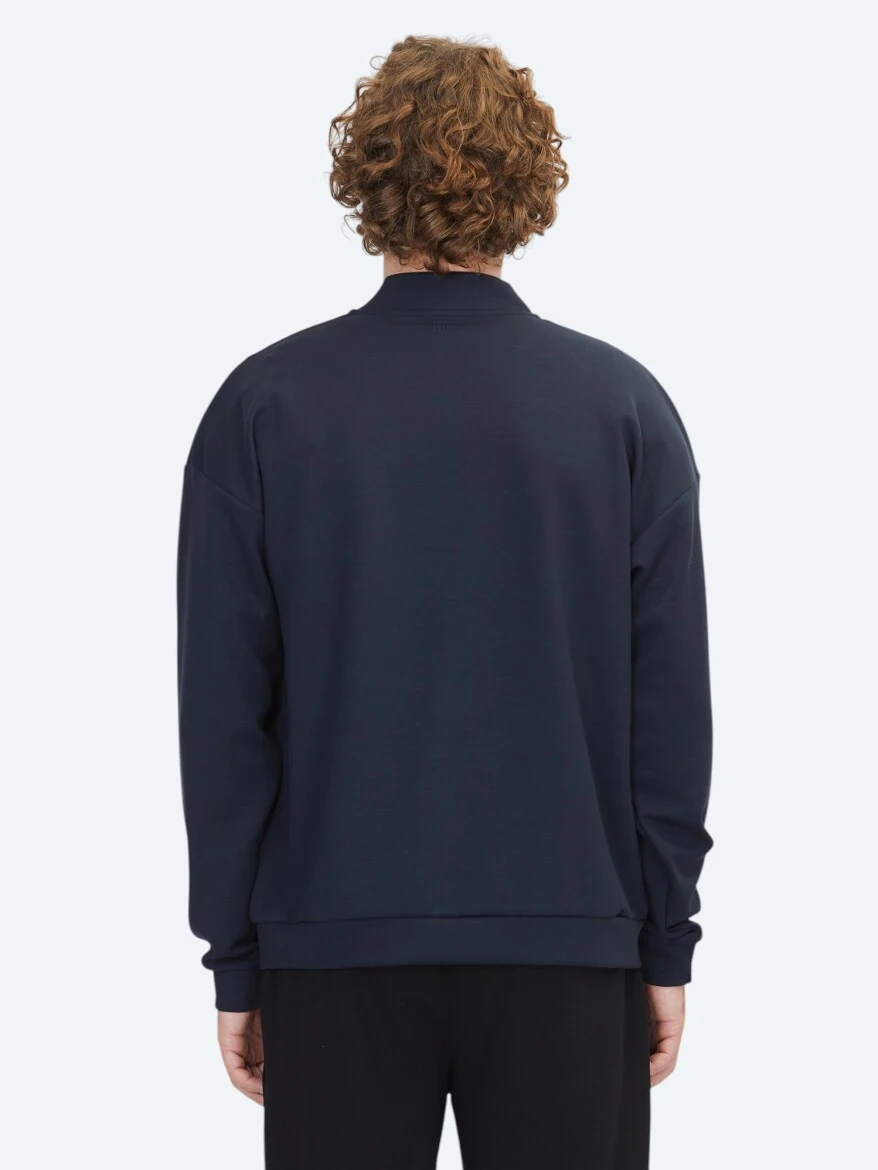 Navy Blue Turtleneck Sweatshirt - 6