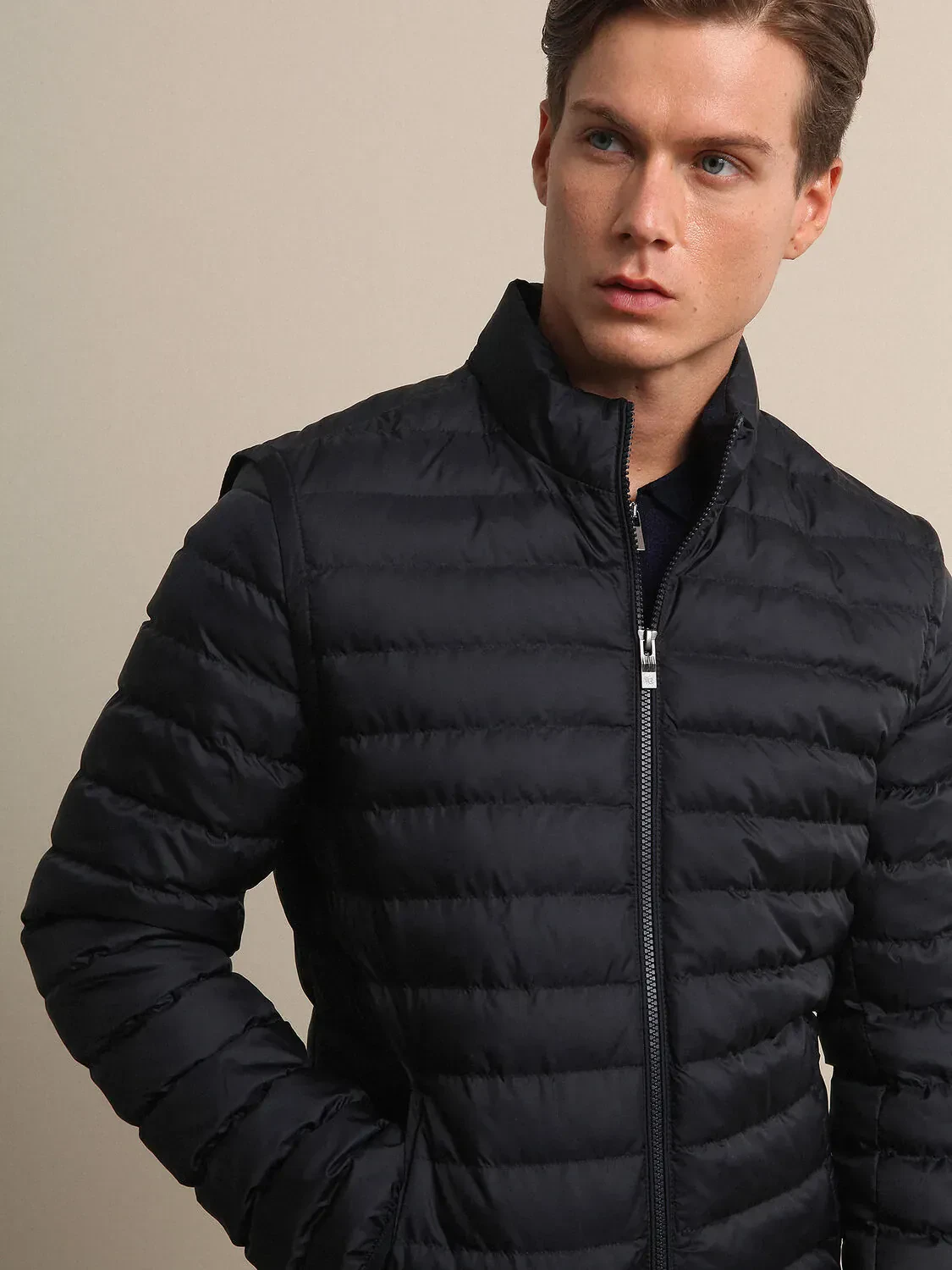 Navy Blue Weaving Coat - 2