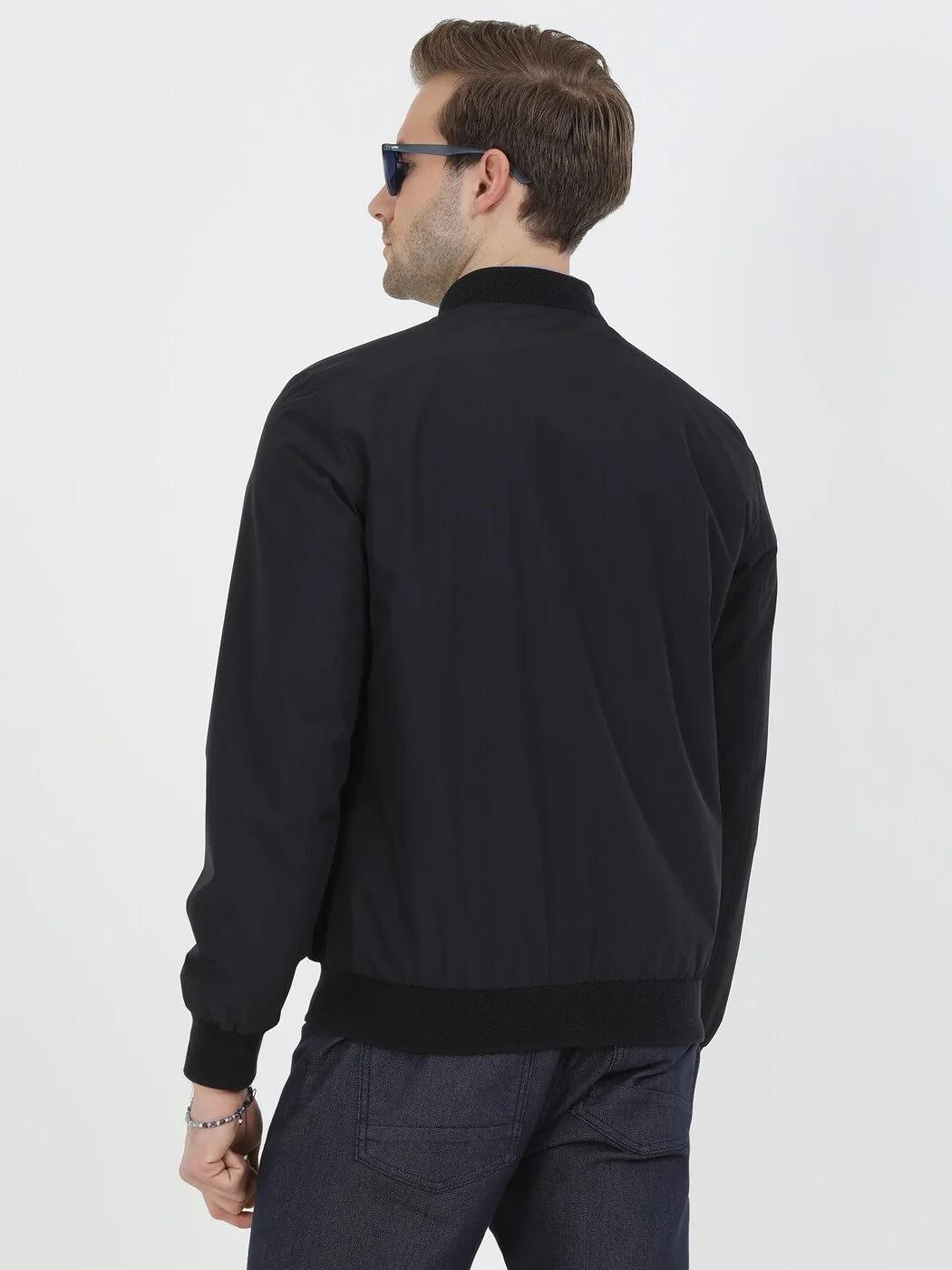 Navy Blue Weaving Coat - 5