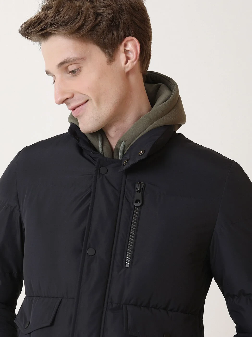 Navy Blue Weaving Coat - 3