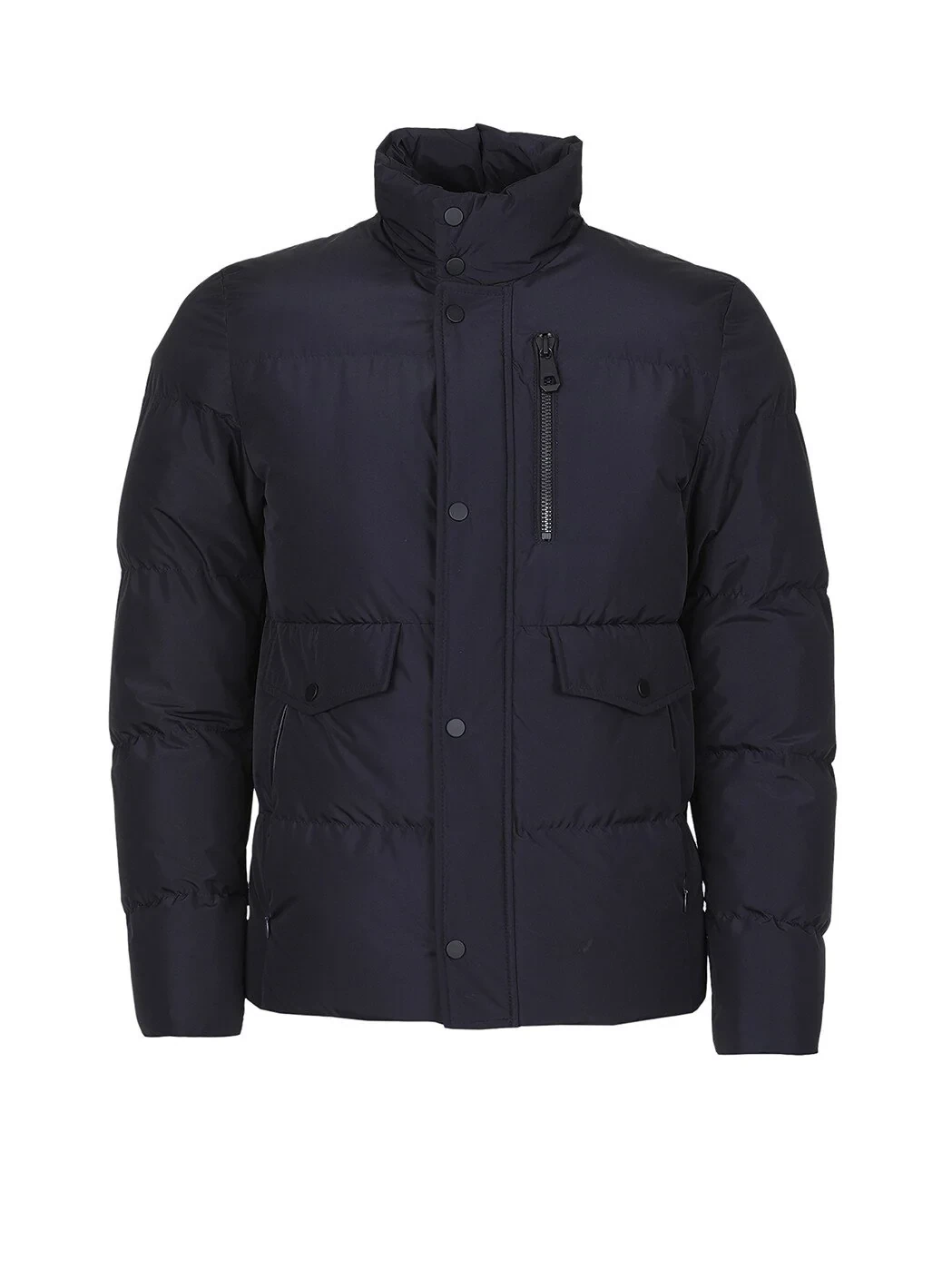 Navy Blue Weaving Coat - 6