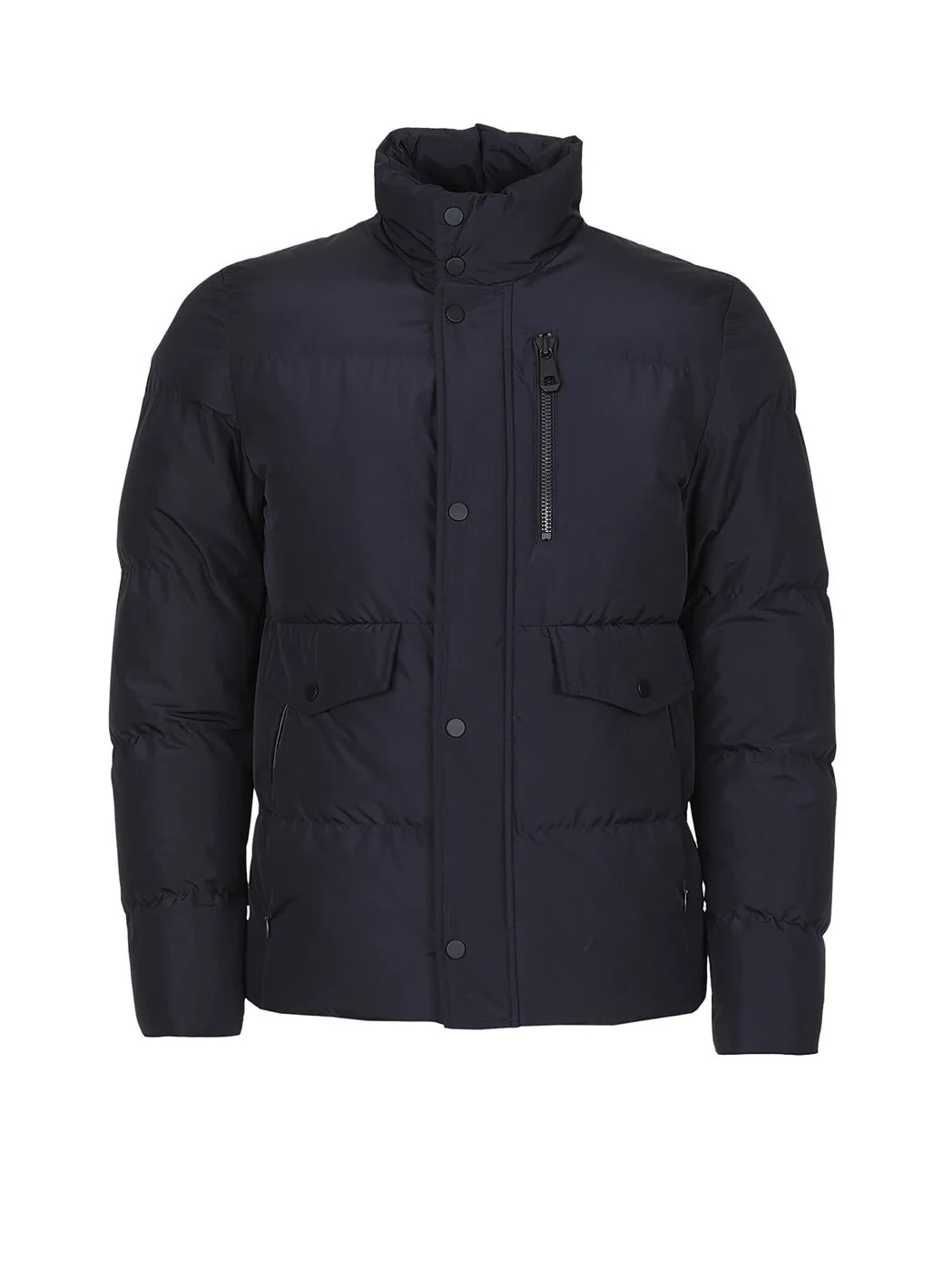 Navy Blue Weaving Coat - 6