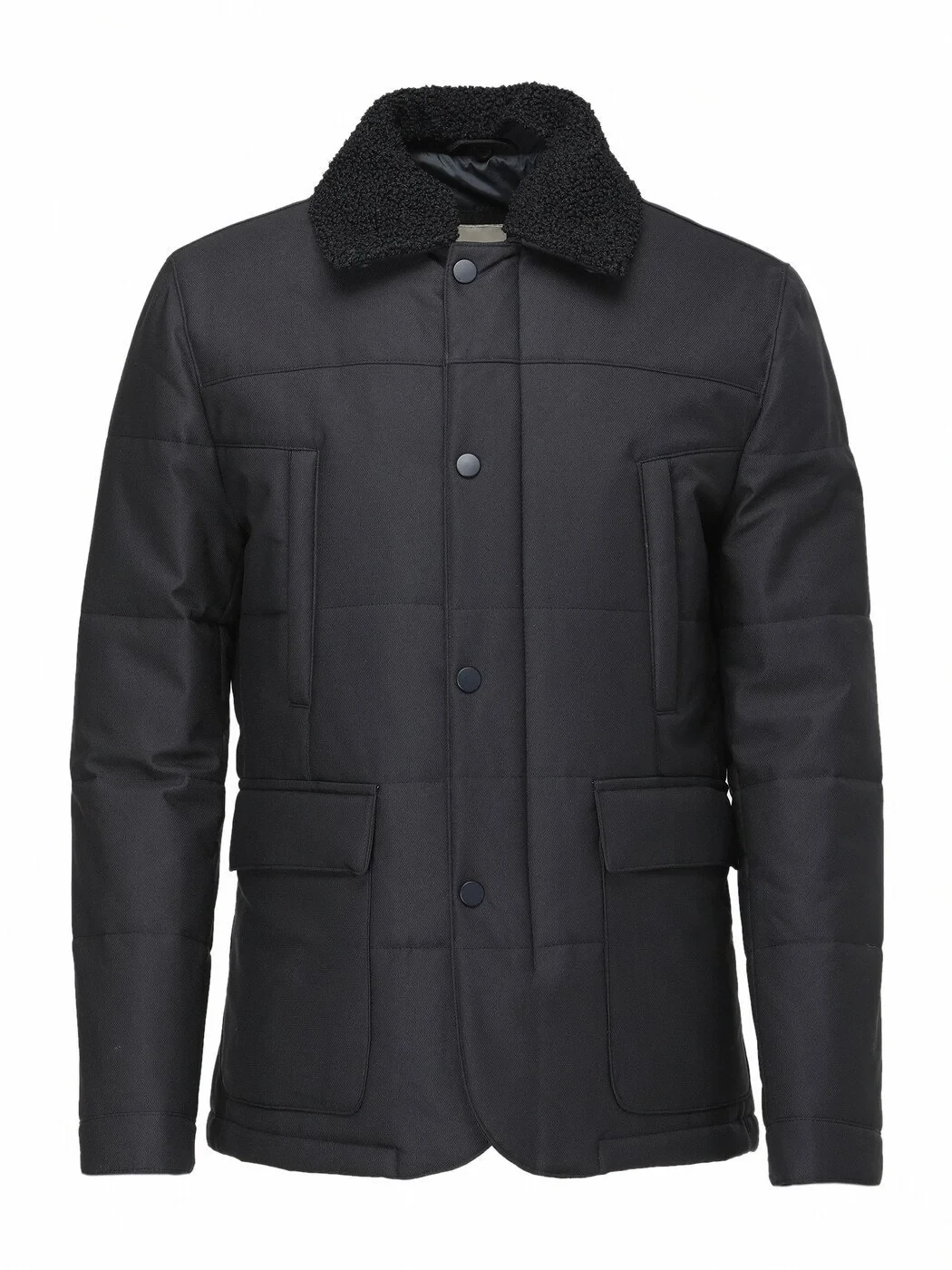 Navy Blue Weaving Coat - 1