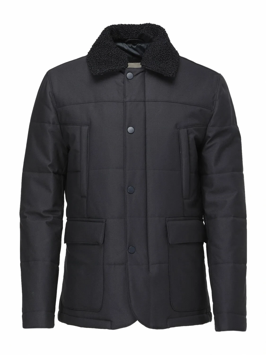 Navy Blue Weaving Coat - 1