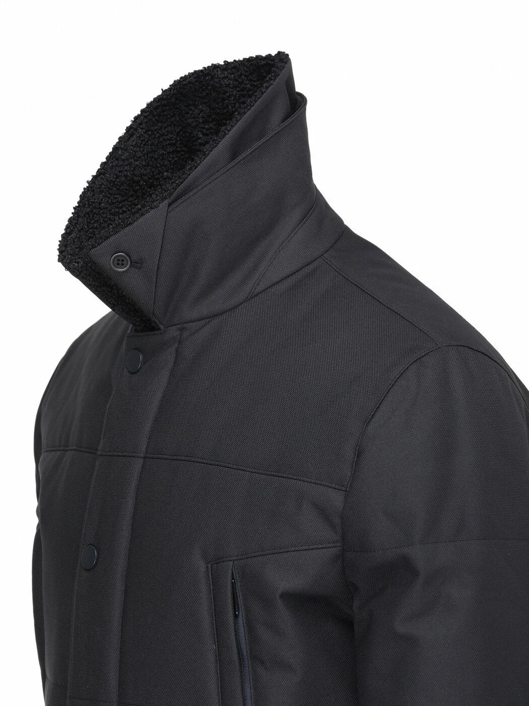 Navy Blue Weaving Coat - 3