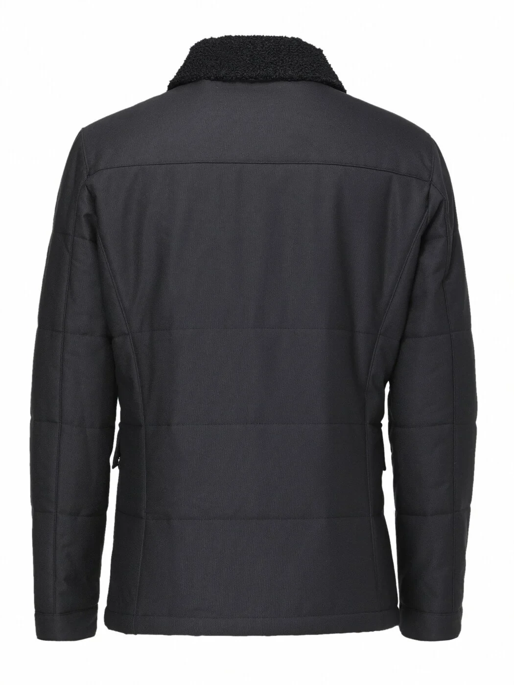 Navy Blue Weaving Coat - 4