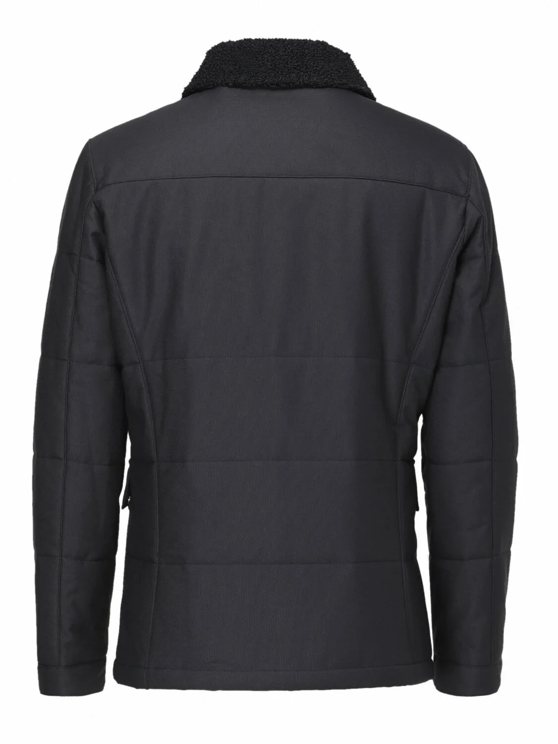 Navy Blue Weaving Coat - 4