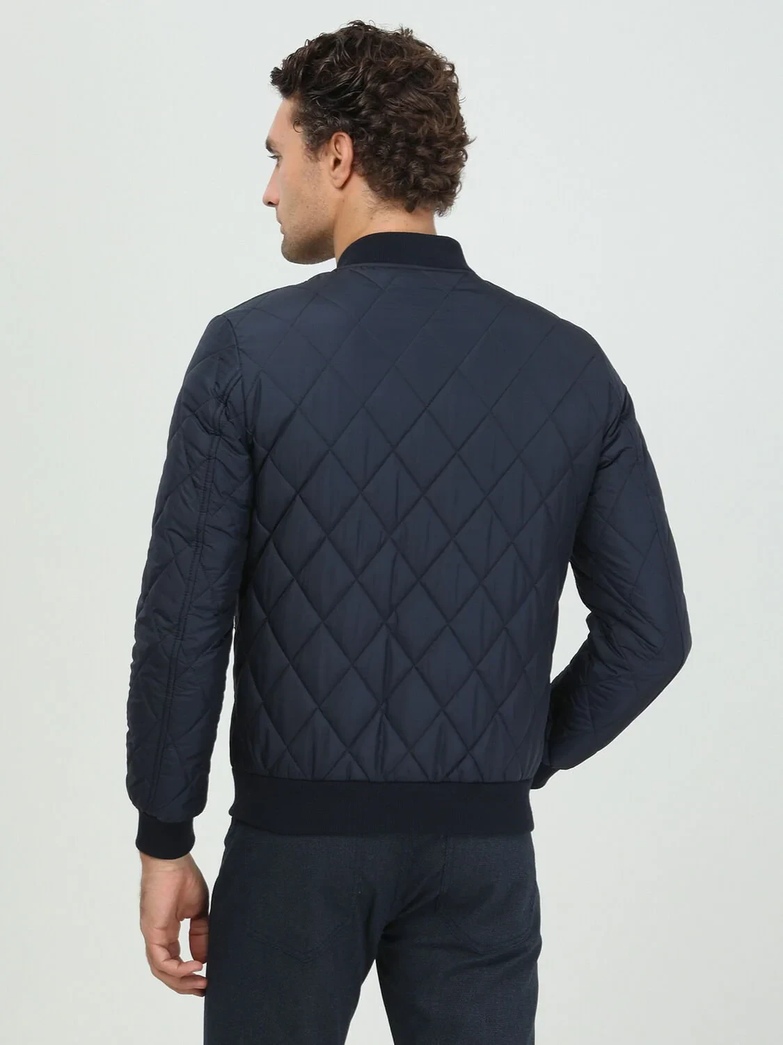 Navy Blue Weaving Coat - 5