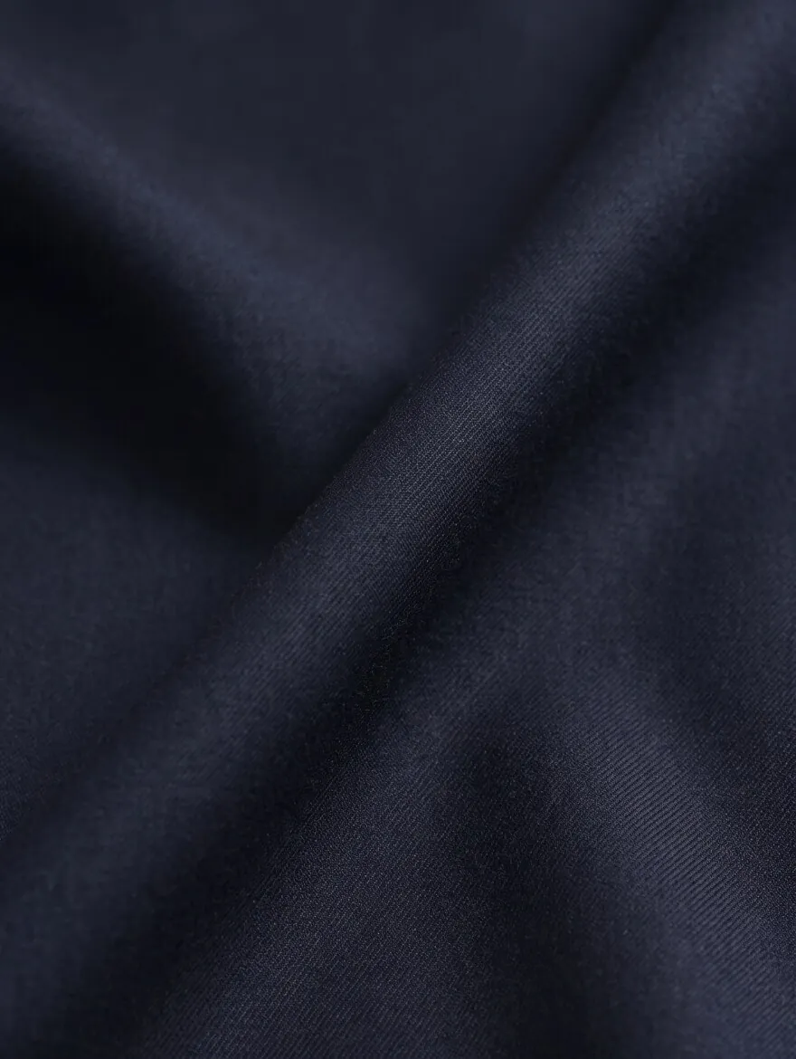 Navy Blue Weaving Fitted Fit Classical Trousers - 10