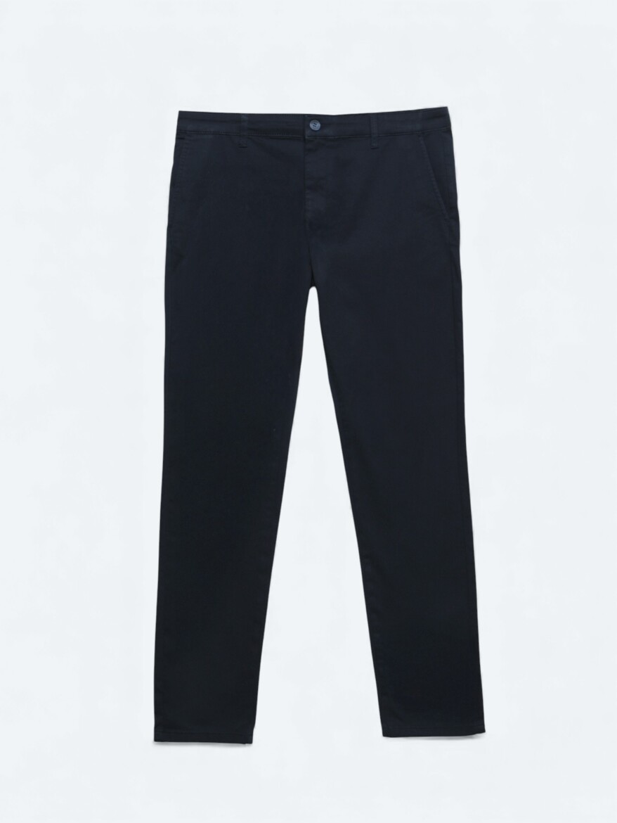 Navy Blue Weaving Jogging Fit Casual Cotton Blended Trousers - 5