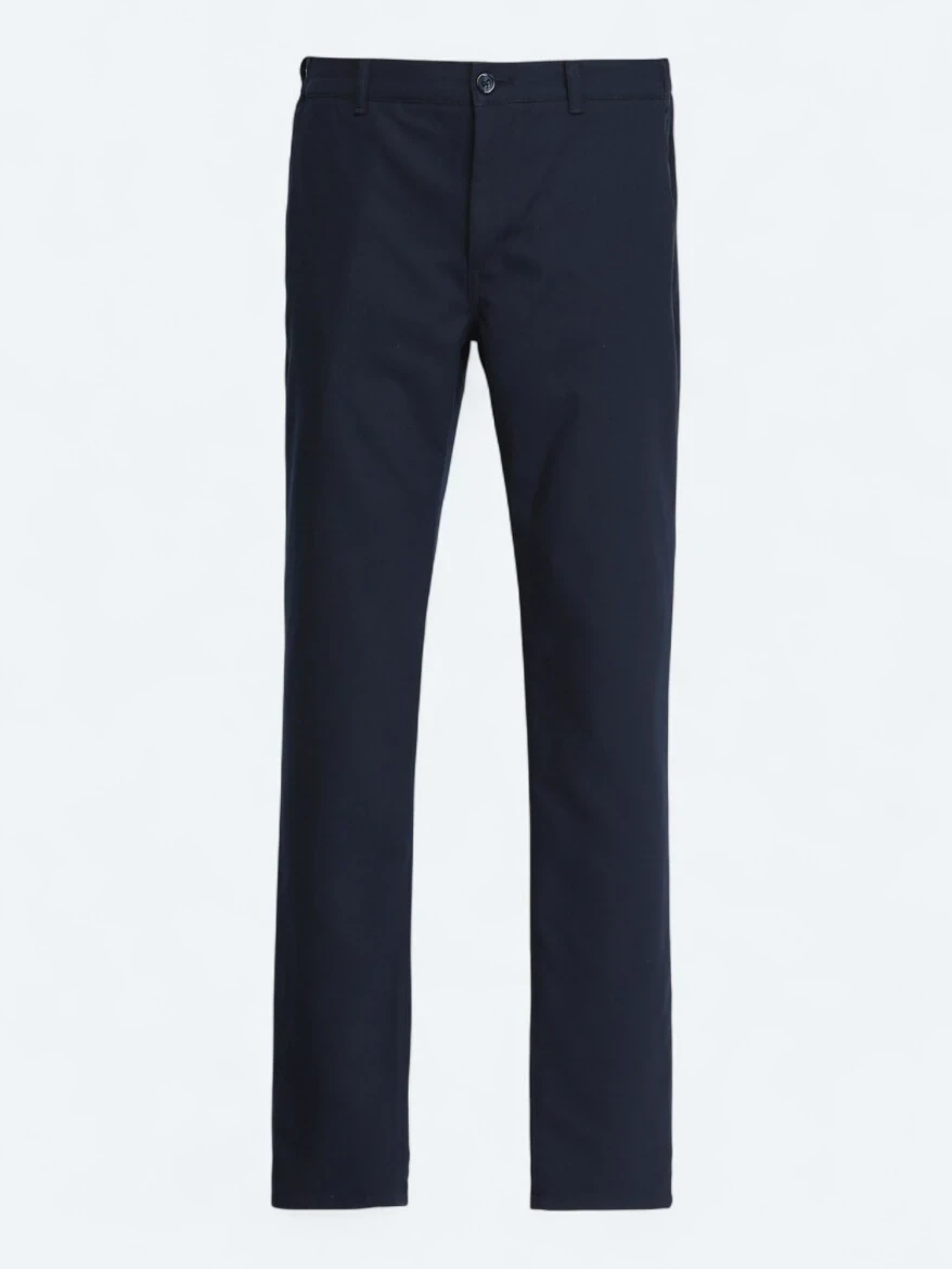 Navy Blue Weaving Jogging Fit Casual Trousers - 5