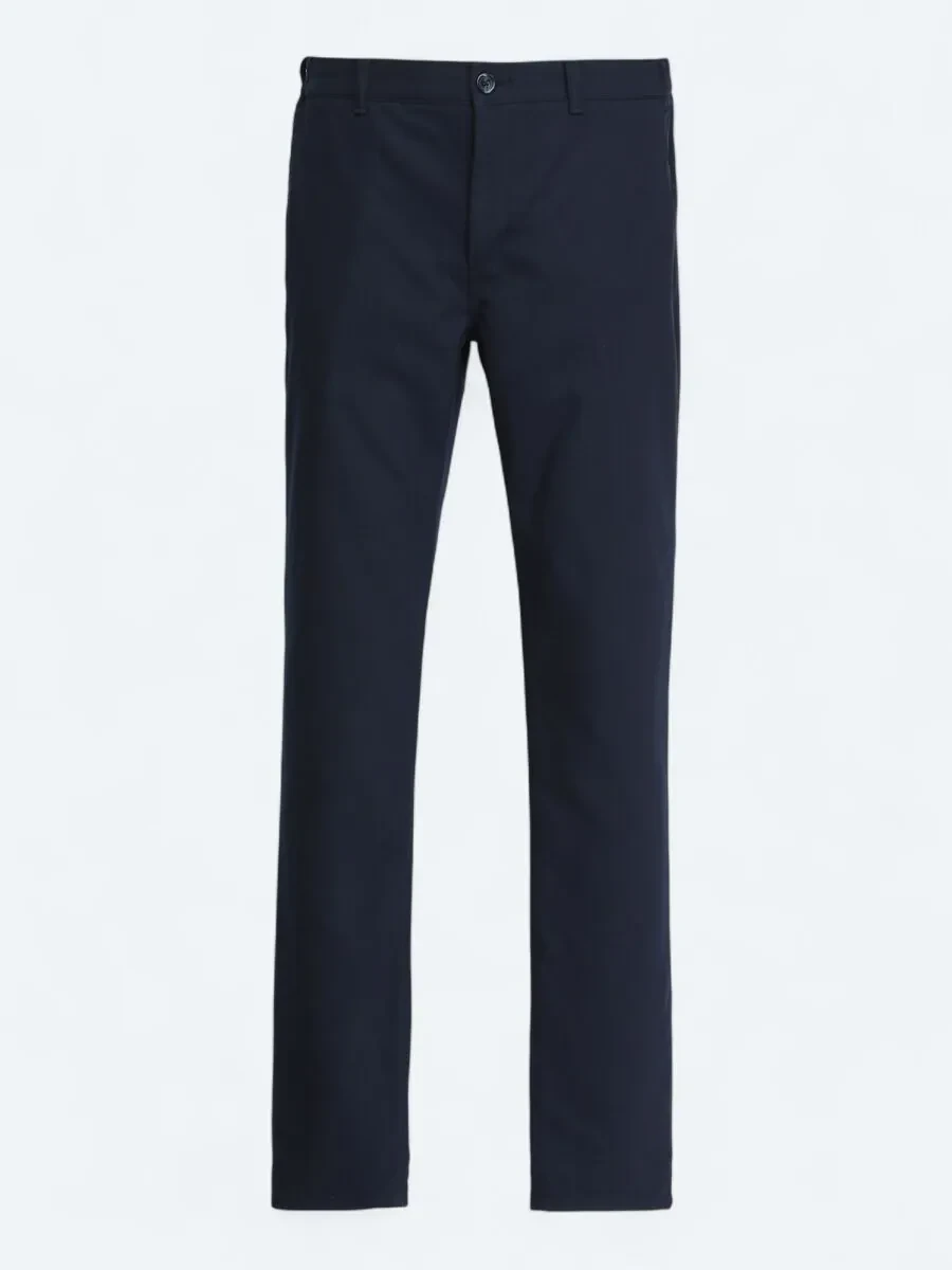 Navy Blue Weaving Jogging Fit Casual Trousers - 5