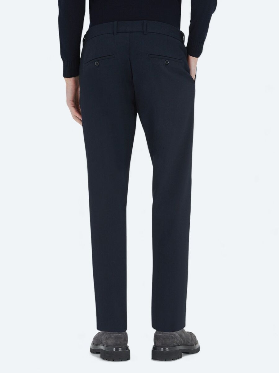 Navy Blue Weaving Jogging Fit Casual Trousers - 4