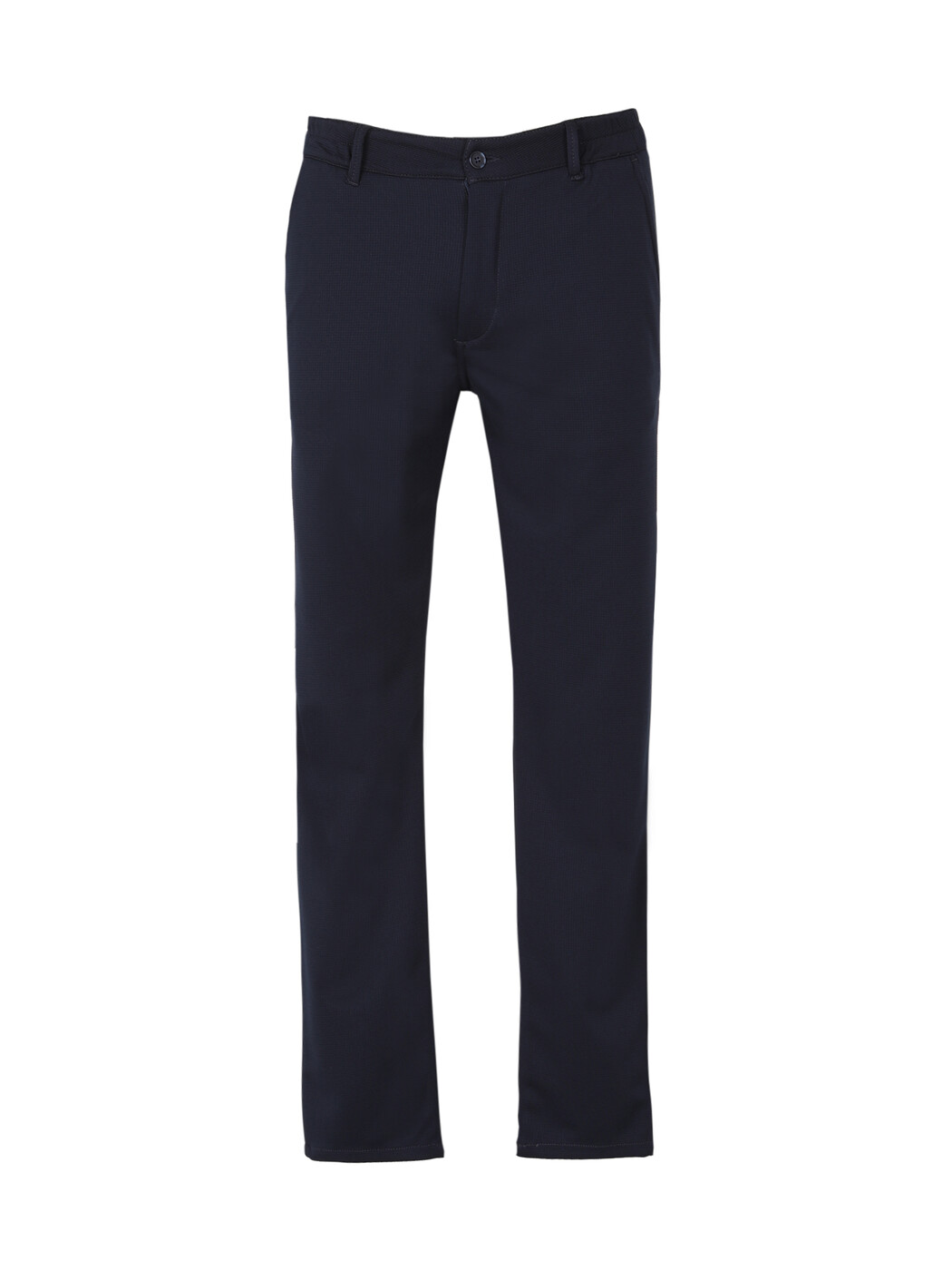 Navy Blue Weaving Jogging Fit Smart Casual Trousers - 5
