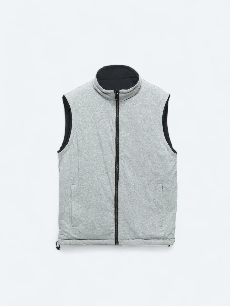 Navy Blue Weaving Puffer Vest - 10