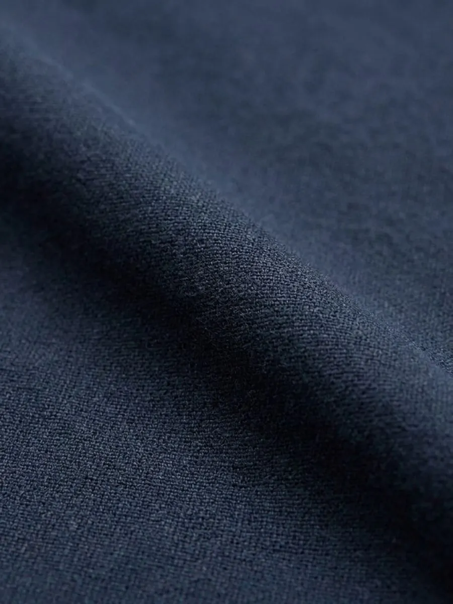 Navy Blue Weaving Slim Fit Sport Cotton Blended Trousers - 8