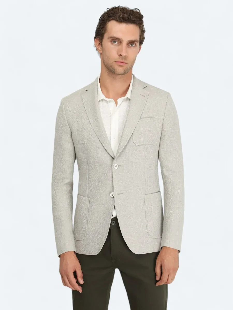 Nil Yeşili Düz Modern Fit Ceket - 1