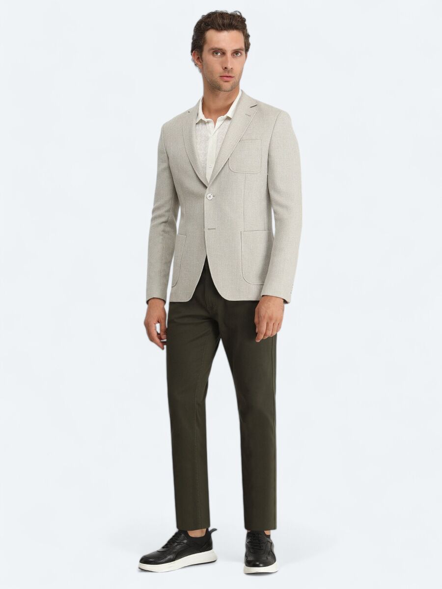 Nil Yeşili Düz Modern Fit Ceket - 2