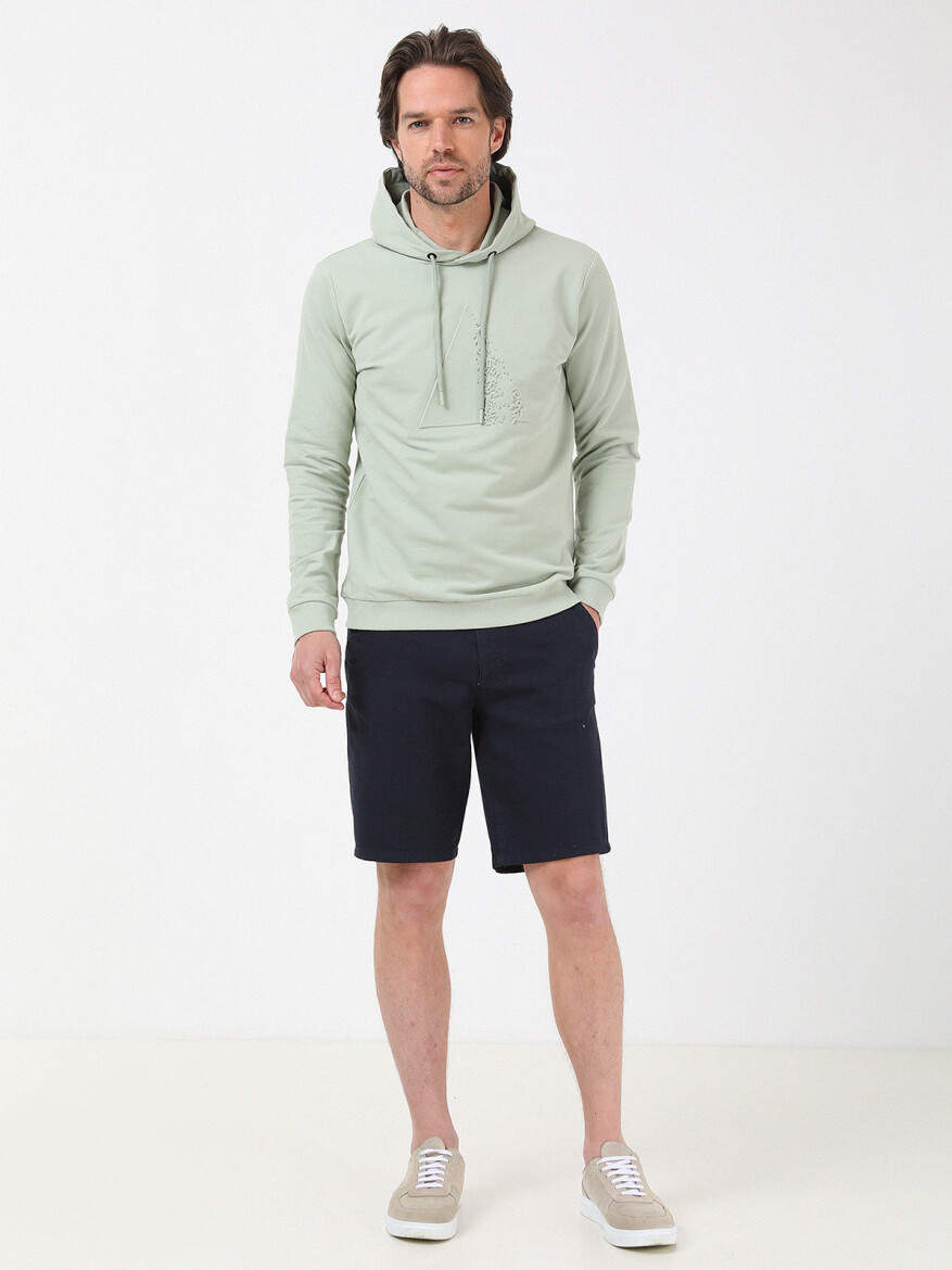 Nile Green Hooded Printed Sweatshirt - 4