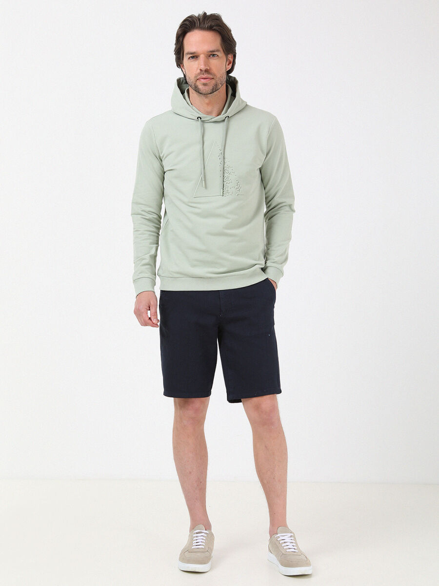 Nile Green Hooded Printed Sweatshirt - 4