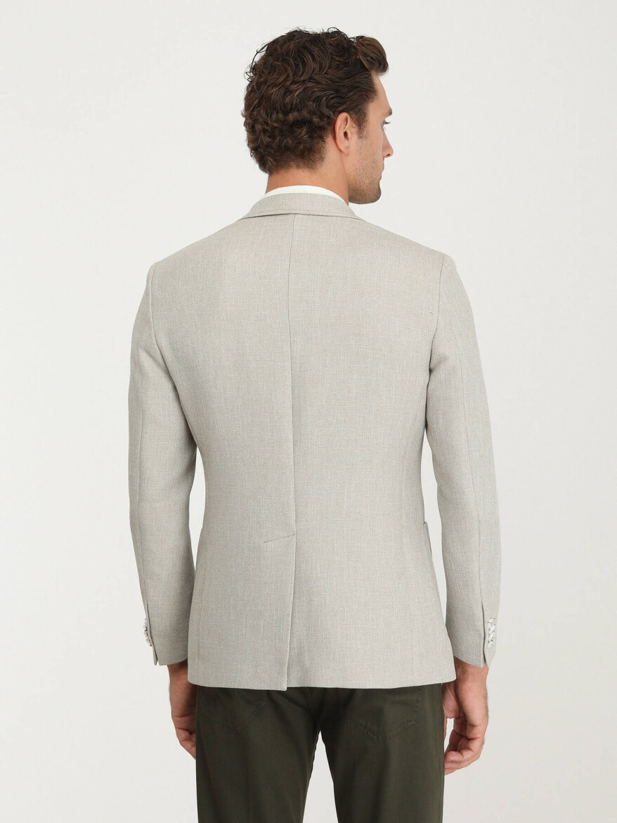 Nile Green Plain Regular Fit Jacket - 5