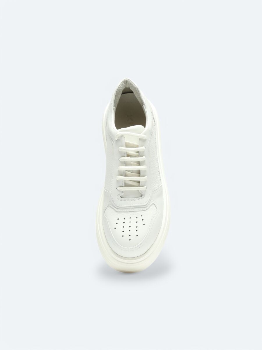 Off White Leather Sneaker - 3