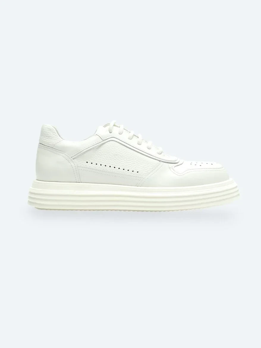 Off White Leather Sport Sneaker - 1