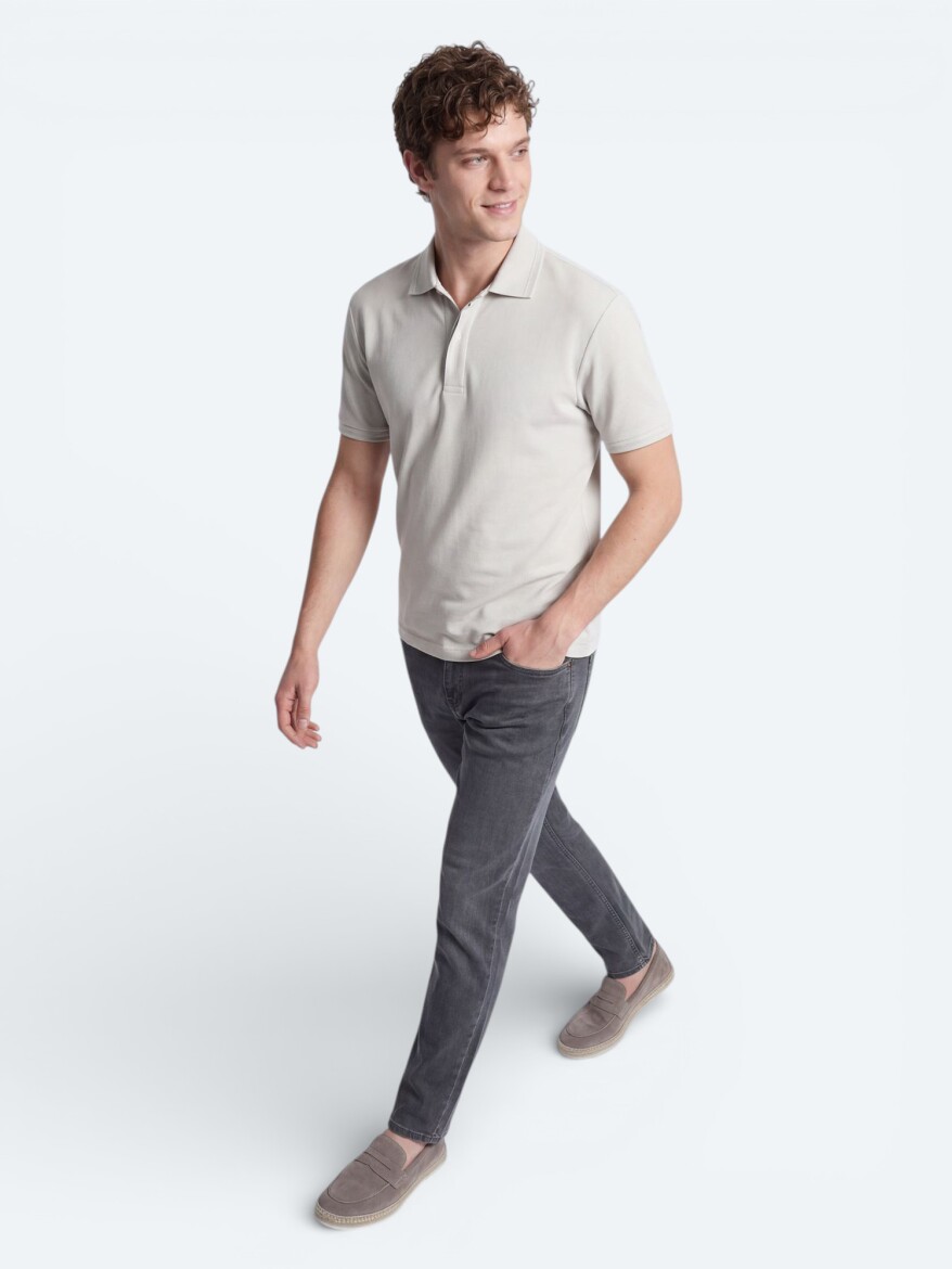 Off White Plain 100% Cotton T-Shirt - 3