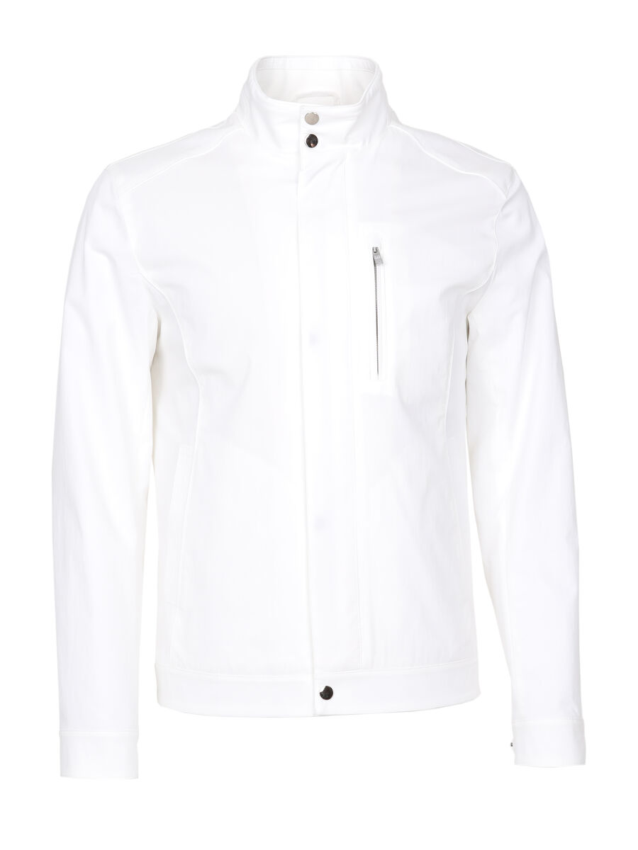 Off White Regular Fit Turtleneck Casual Weaving Coat - 1