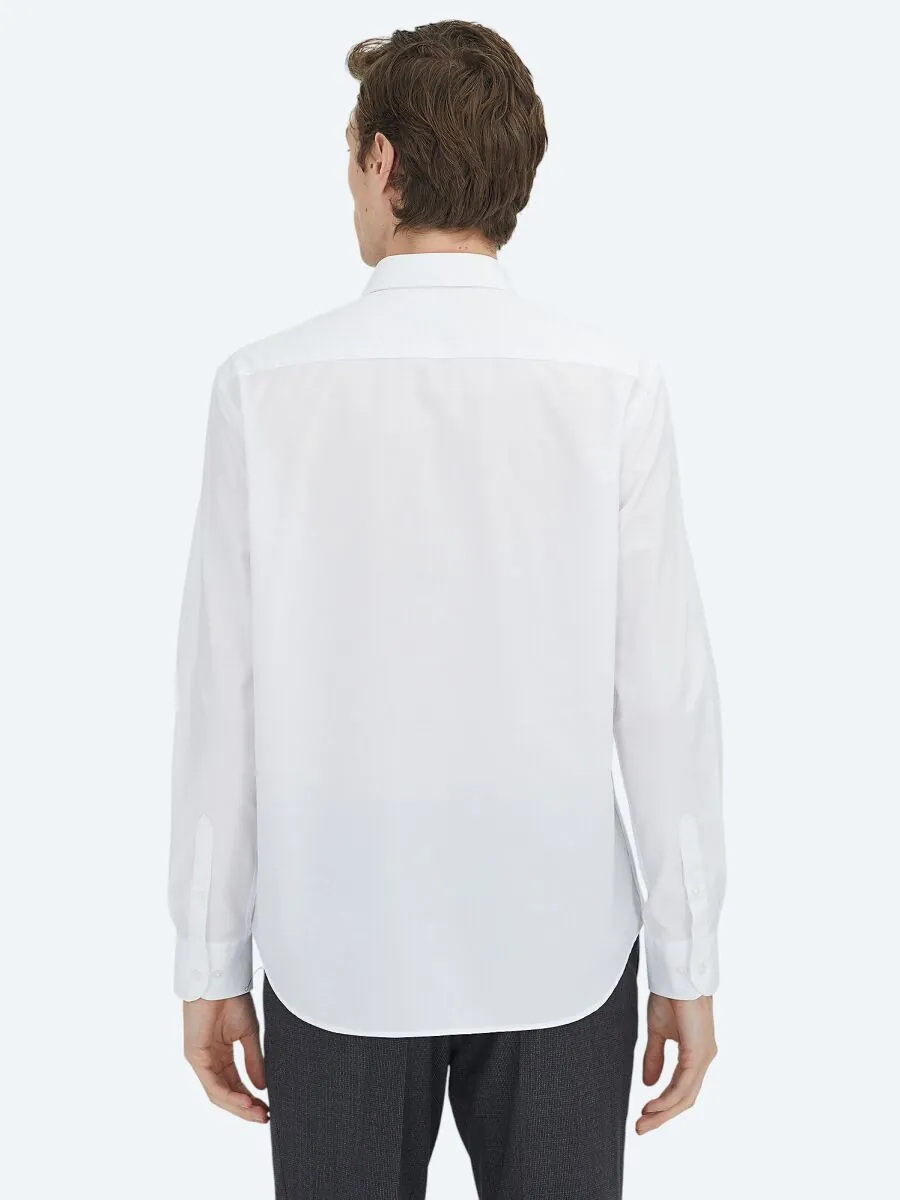 Off White Regular Fit Weaving Classical Cotton Blended Shirt - 6