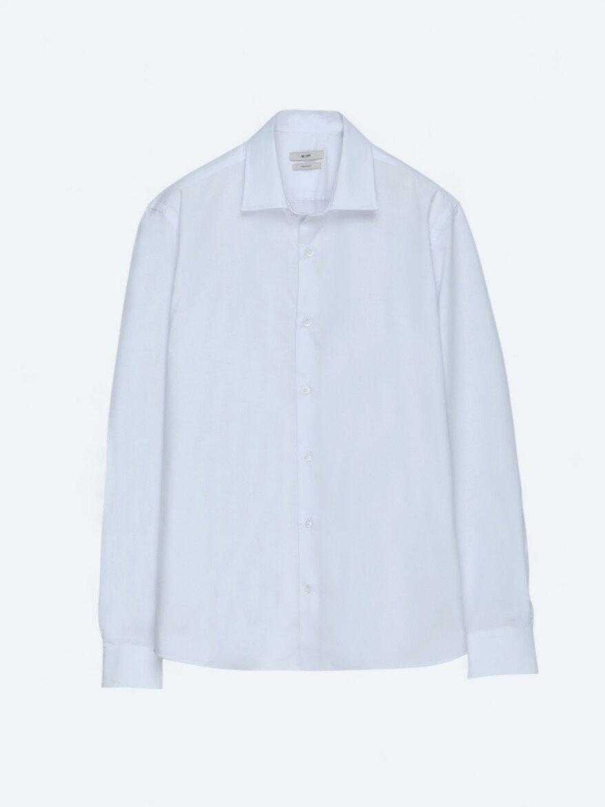 Off White Regular Fit Weaving Classical Cotton Blended Shirt - 7
