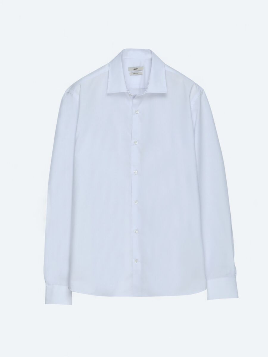 Off White Regular Fit Weaving Classical Cotton Blended Shirt - 7