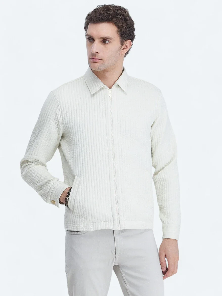 Off White Weaving Coat - 4