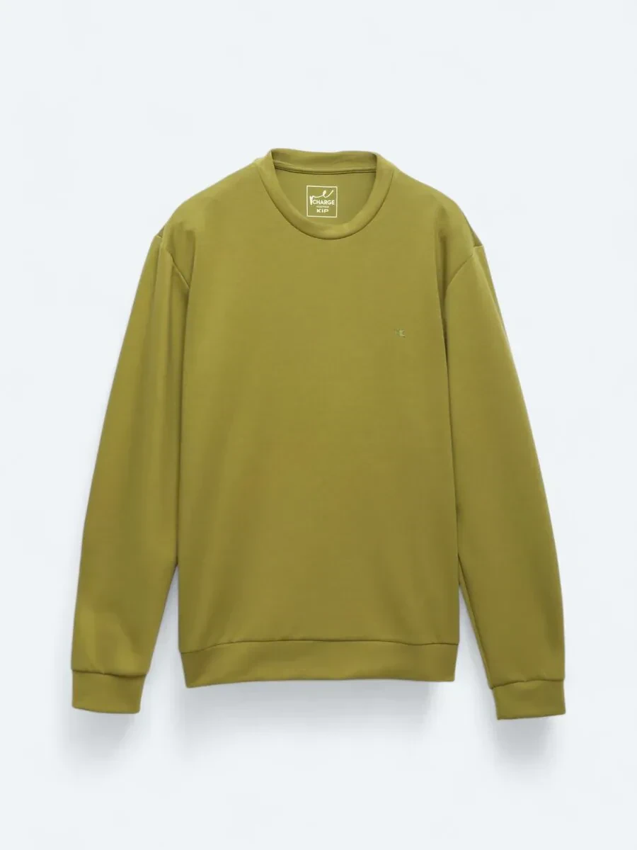 Oil Green Crew Neck Sweatshirt - 7