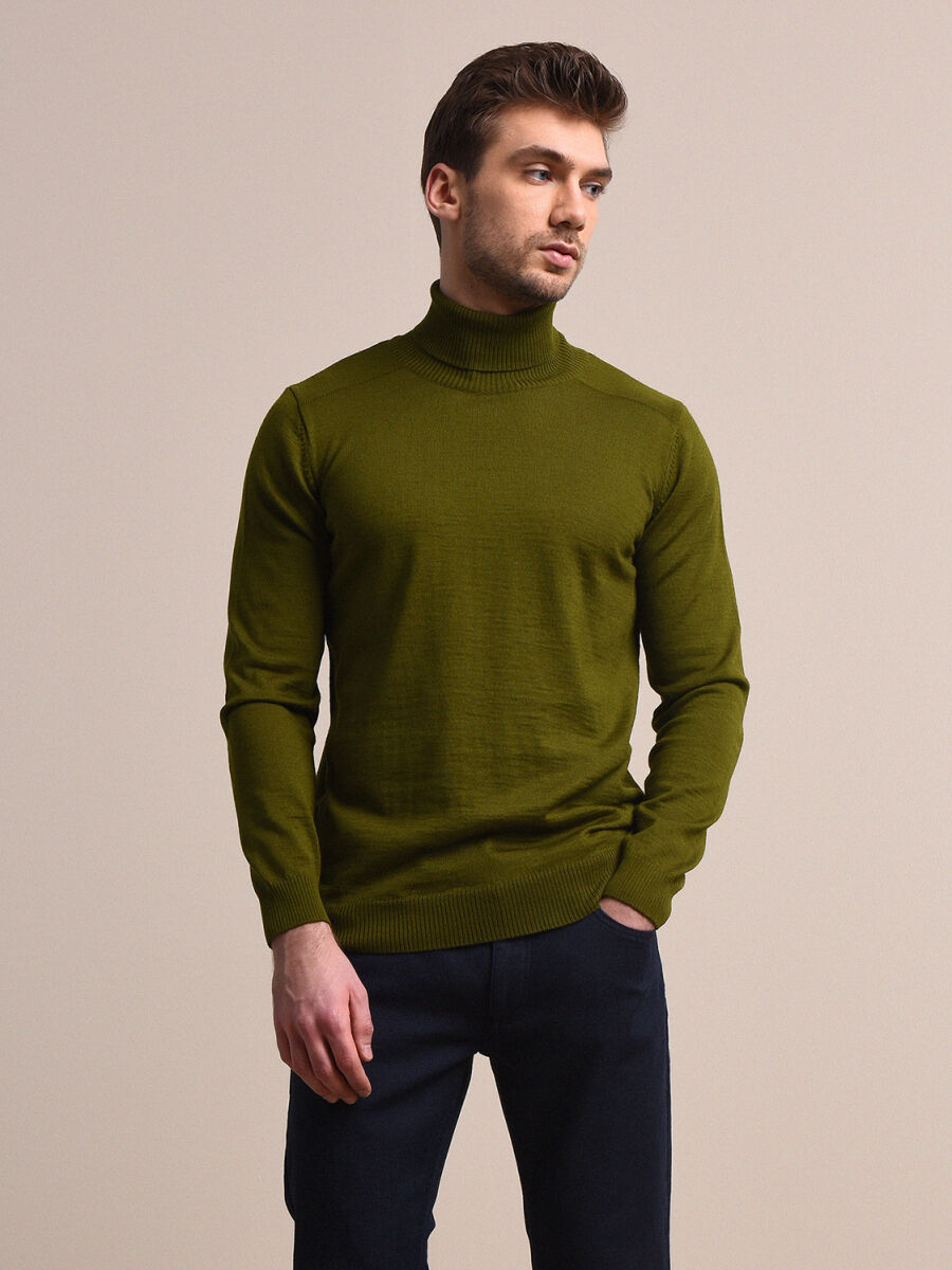 Oil Green Knitwear Sweatshirt - 3