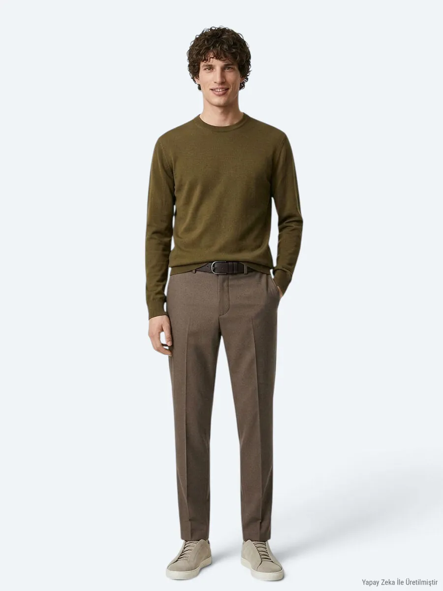 Oil Green Knitwear Sweatshirt - 4