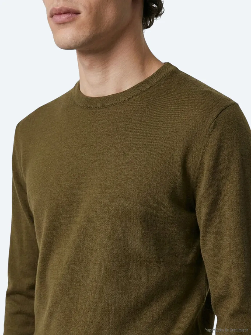 Oil Green Knitwear Sweatshirt - 5
