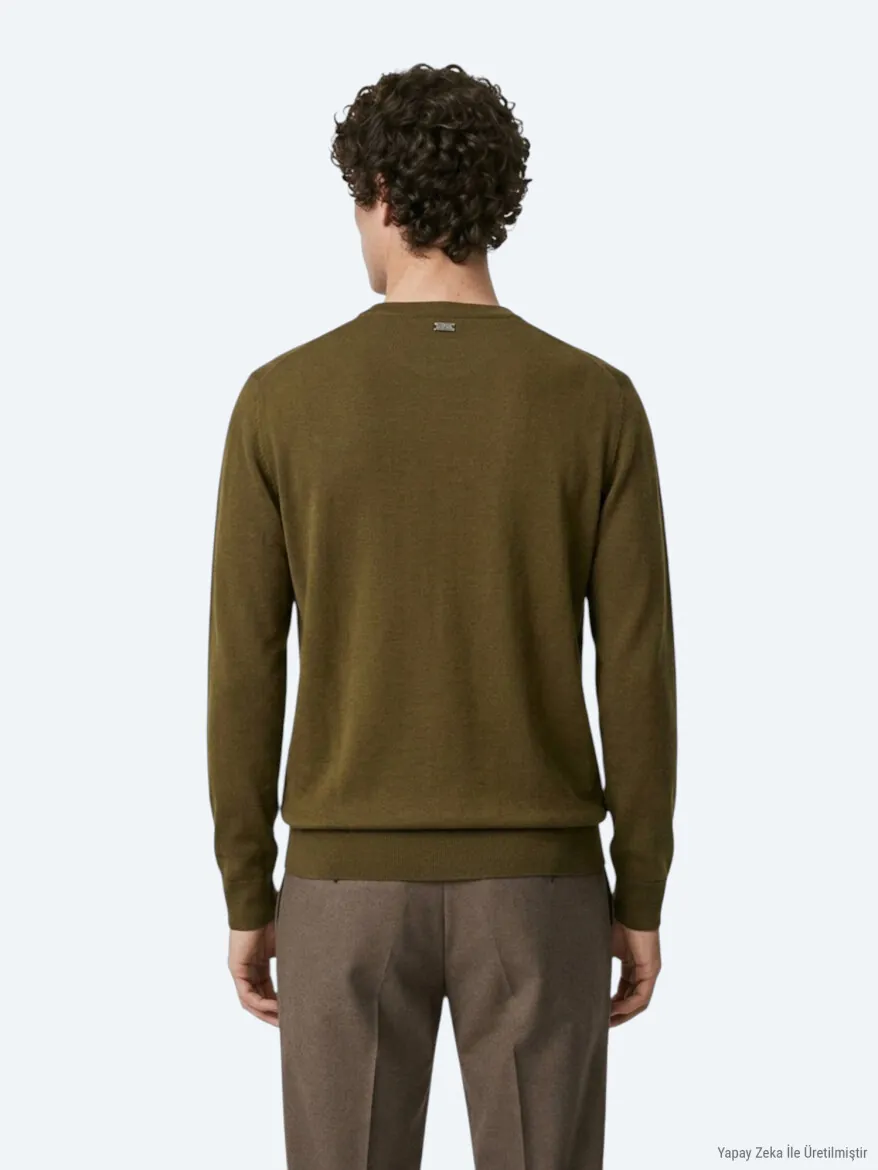 Oil Green Knitwear Sweatshirt - 6