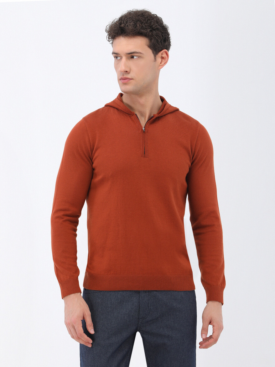 Orange Knitwear Sweatshirt - 1