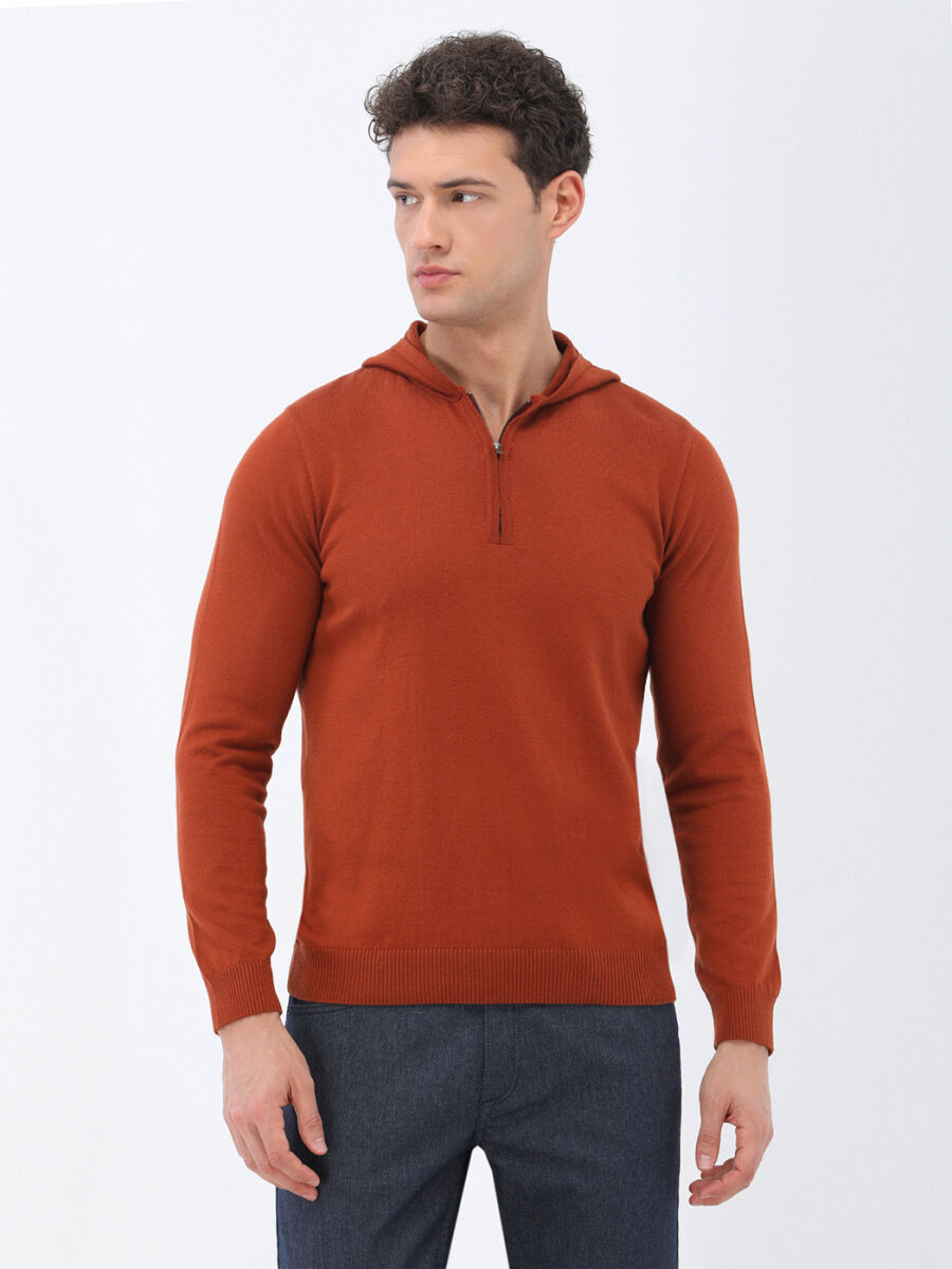 Orange Knitwear Sweatshirt - 1
